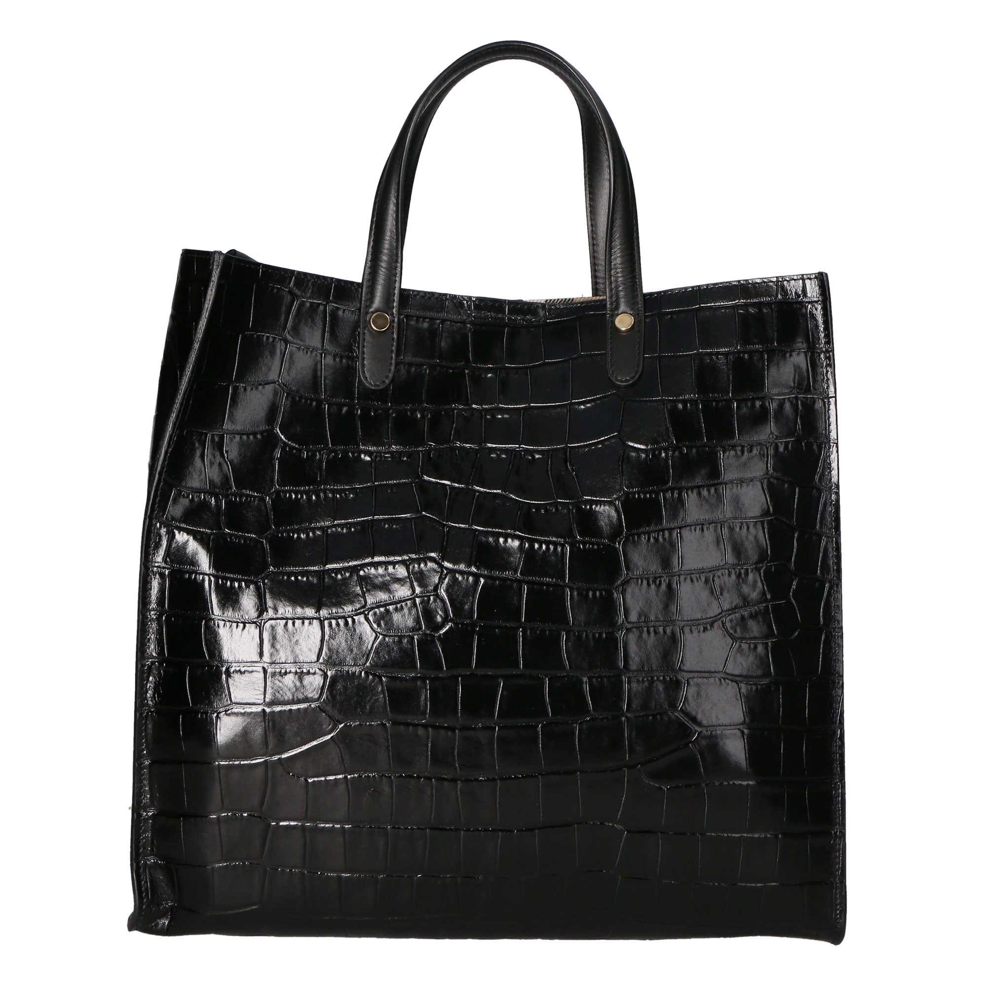 Borsa a mano da donna Pelle stampata cocco MYB-6028-FW-C28 NERO My Best Bag