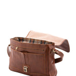 Borsa a mano unisex in vera pelle Made in Italy 4576-MARRONE Alessia Firenze