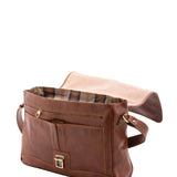 Borsa a mano unisex in vera pelle Made in Italy 4576-MARRONE Alessia Firenze