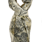 Senia L1016-GIALLO Foulard unisex Cotone e Seta Gave Lux