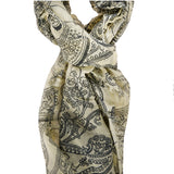 Senia L1016-GIALLO Foulard unisex Cotone e Seta Gave Lux