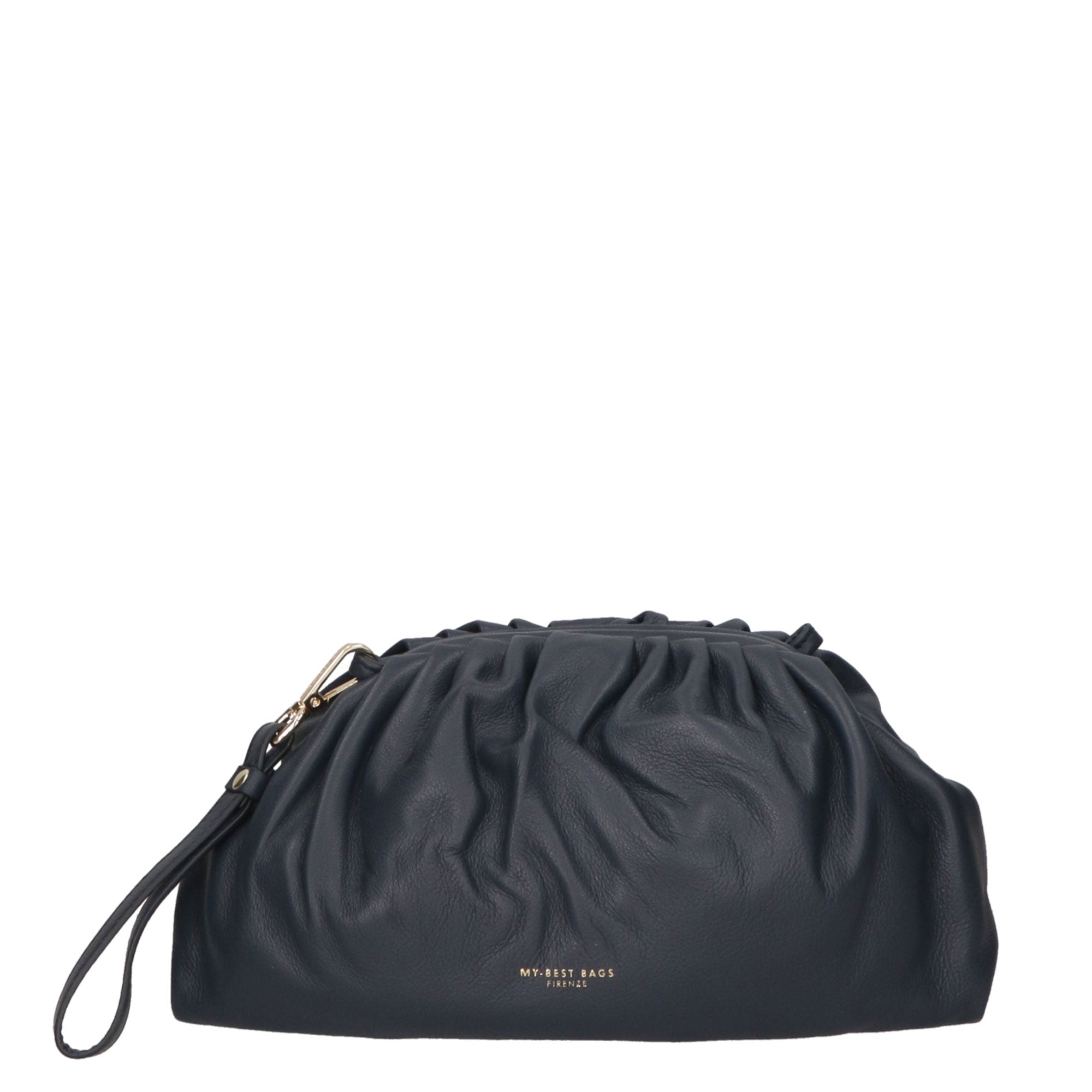 Borsa a tracolla da donna 100% pelle MYB-8013-FW-NAVY My Best Bag
