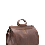 Borsa da viaggio unisex in vera pelle 100% cotone 4563-TESTA DI MORO Alessia Firenze