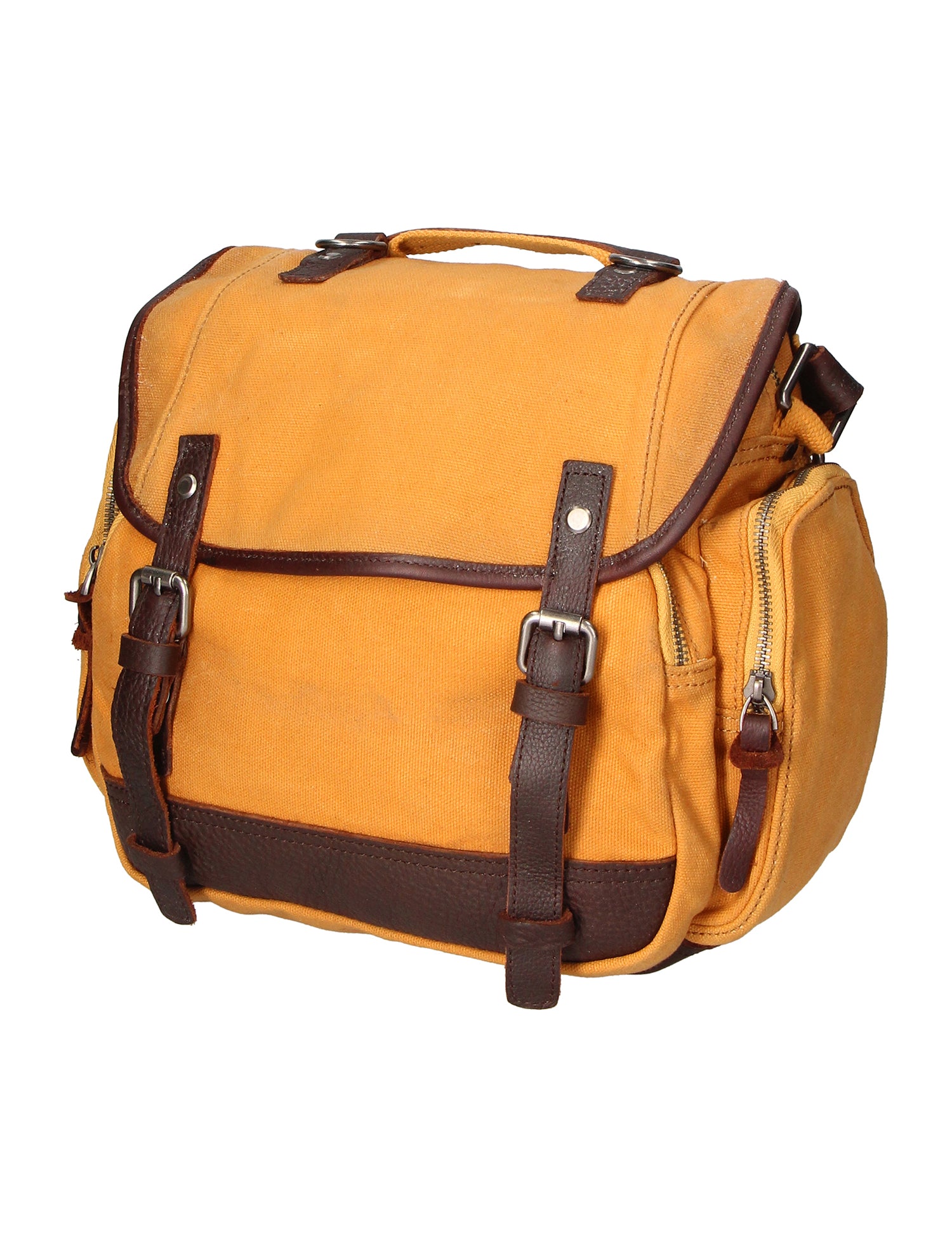 Mia Borsa a tracolla unisex Canvas e vera pelle ZG3003-CUOIO COGNAC Gave Lux