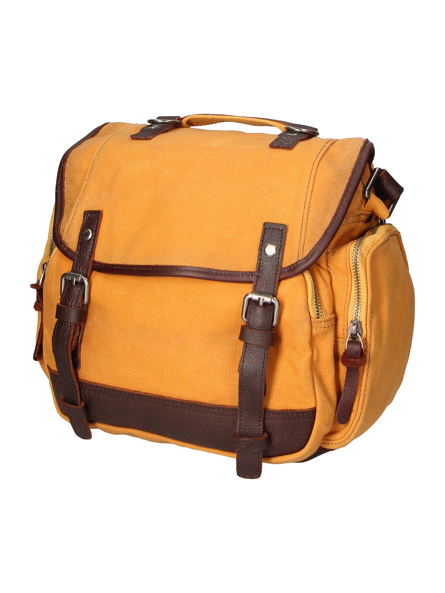 Mia Borsa a tracolla unisex Canvas e vera pelle ZG3003-CUOIO COGNAC Gave Lux