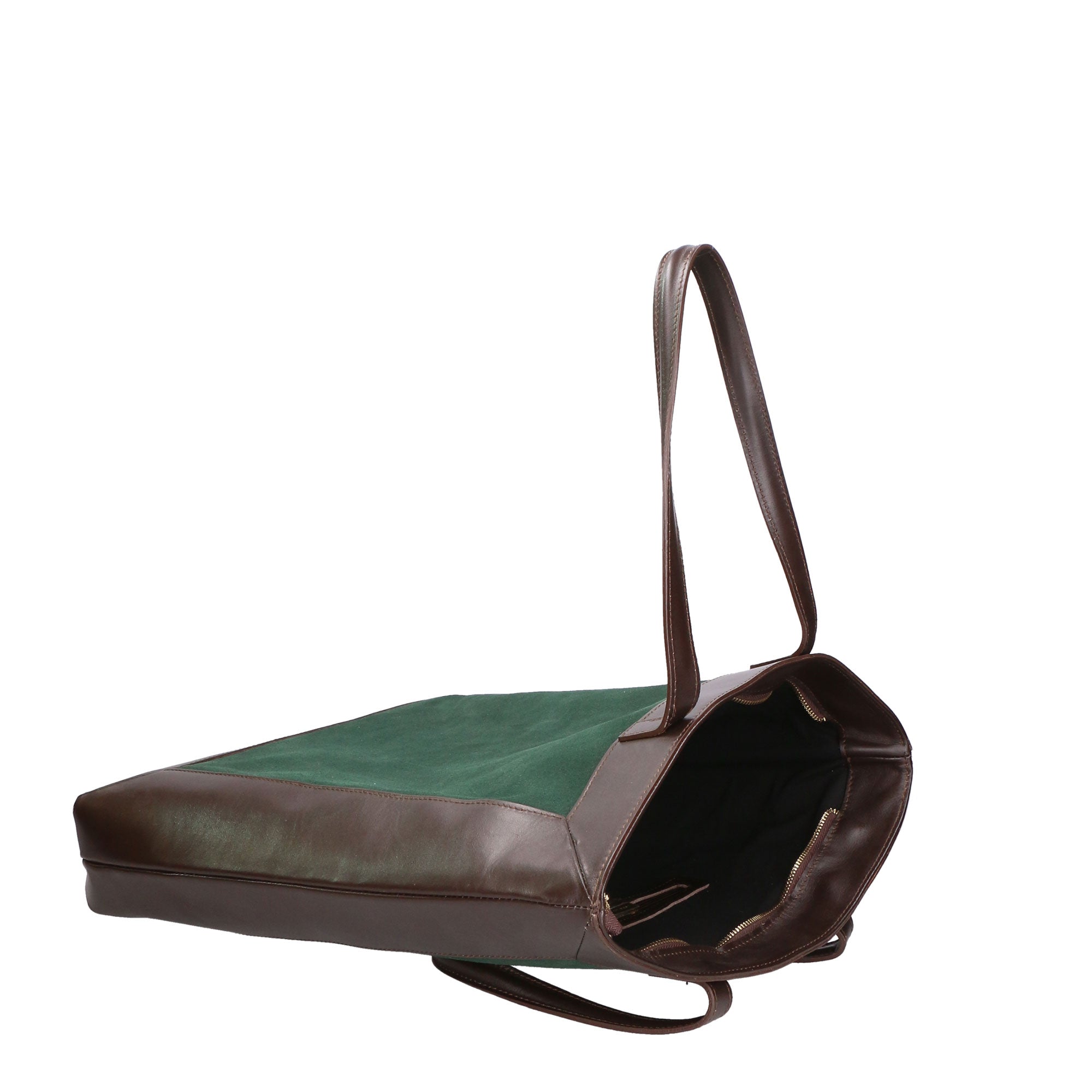 Borsa a mano da donna Pelle e Camoscio MYB-6023-FW-06058 VERDE My Best Bag