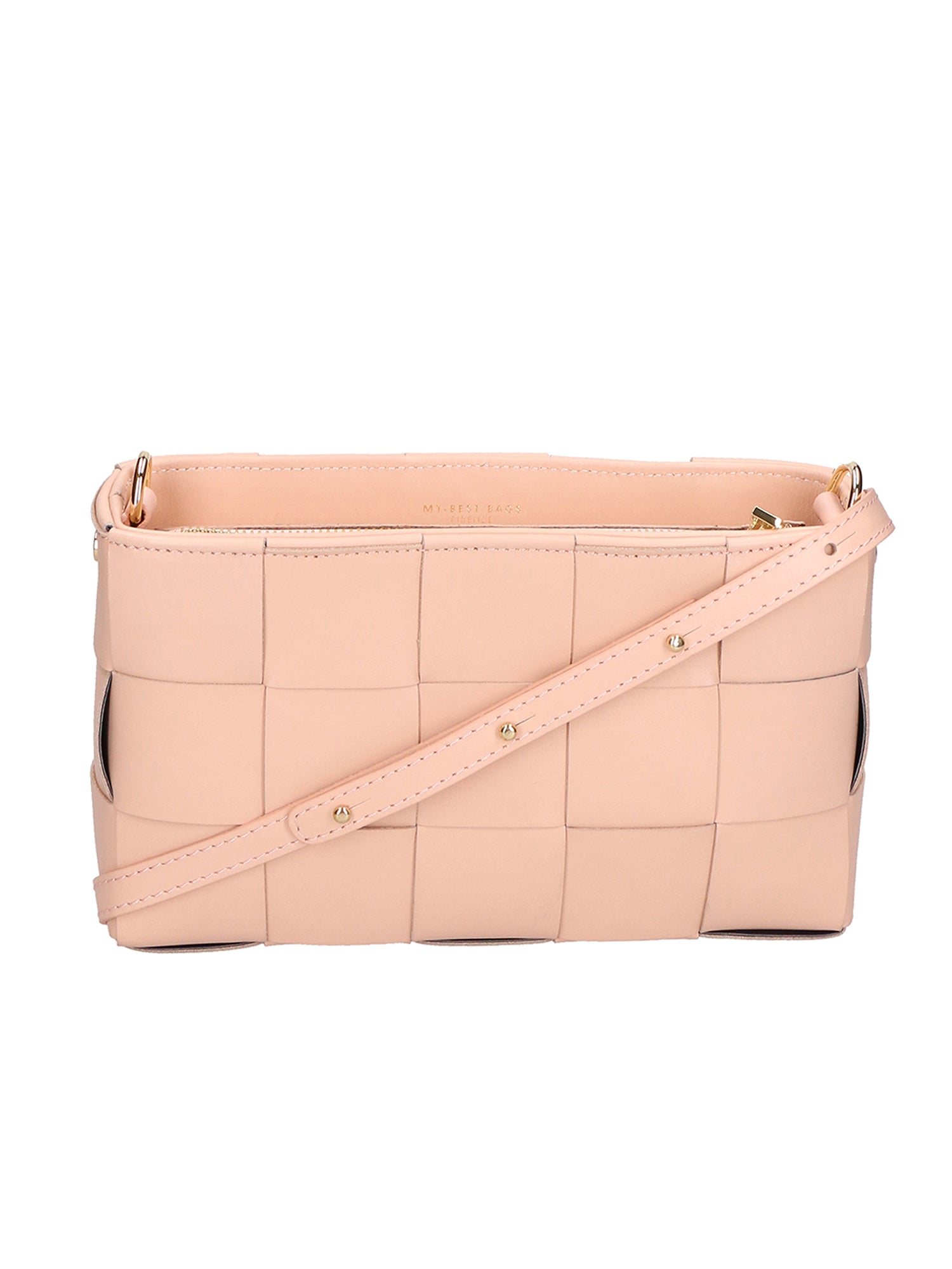 Borsa a tracolla da donna 100% vera pelle MYB-7057-SS-ROSA+BEIGE My Best Bag
