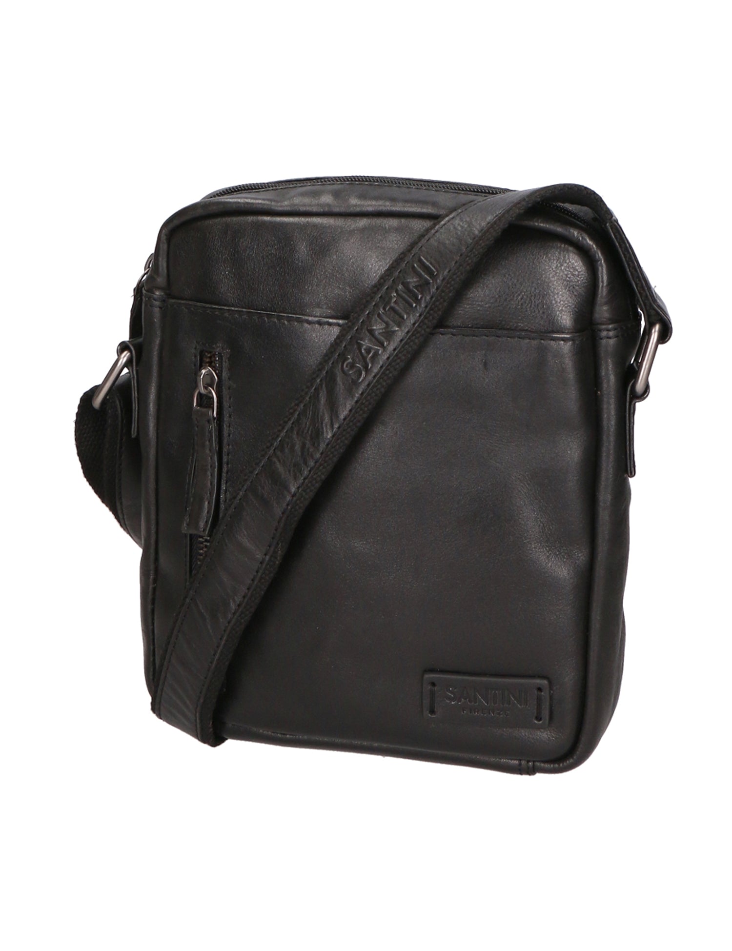 Borsa a tracolla unisex vera pelle Made in Italy SN5862847-BLACK Santini Firenze