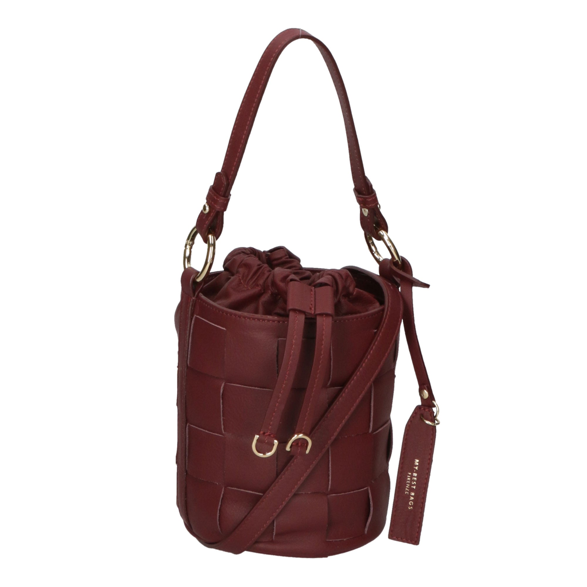 Borsa a mano da donna 100% pelle MYB-8011-FW-S34 BORGOGNA My Best Bag