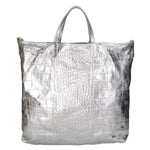 Borsa a mano da donna Vera pelle stampata coccodrillo MYB-7043-SS-ARGENTO My Best Bag