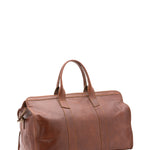 Borsa da viaggio unisex in vera pelle 100% cotone 4091-MARRONE Alessia Firenze