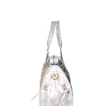 Novara Borsa a spalla da donna Vera pelle 06090 LM-L001 ARGENTO Gave Lux
