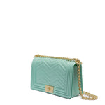 Borsa a mano da donna 100% Pvc FLAT M MANHATTAN-VERDE ACQUA + OFF GOLD Marc Ellis