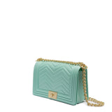 Borsa a mano da donna 100% Pvc FLAT M MANHATTAN-VERDE ACQUA + OFF GOLD Marc Ellis