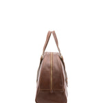 Borsa da viaggio unisex in vera pelle 100% cotone 4589-TESTA DI MORO Alessia Firenze