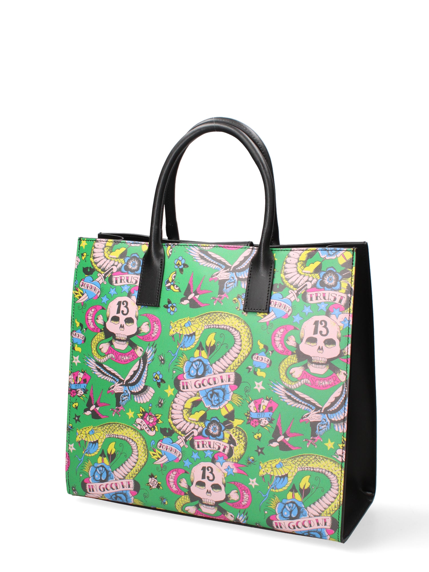 Borsa a mano da donna Vera pelle ruga JR-W-1031-BLACK-POP John Richmond
