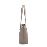 Borsa a Spalla in 100% Pu Vegan Leather Beige Scuro