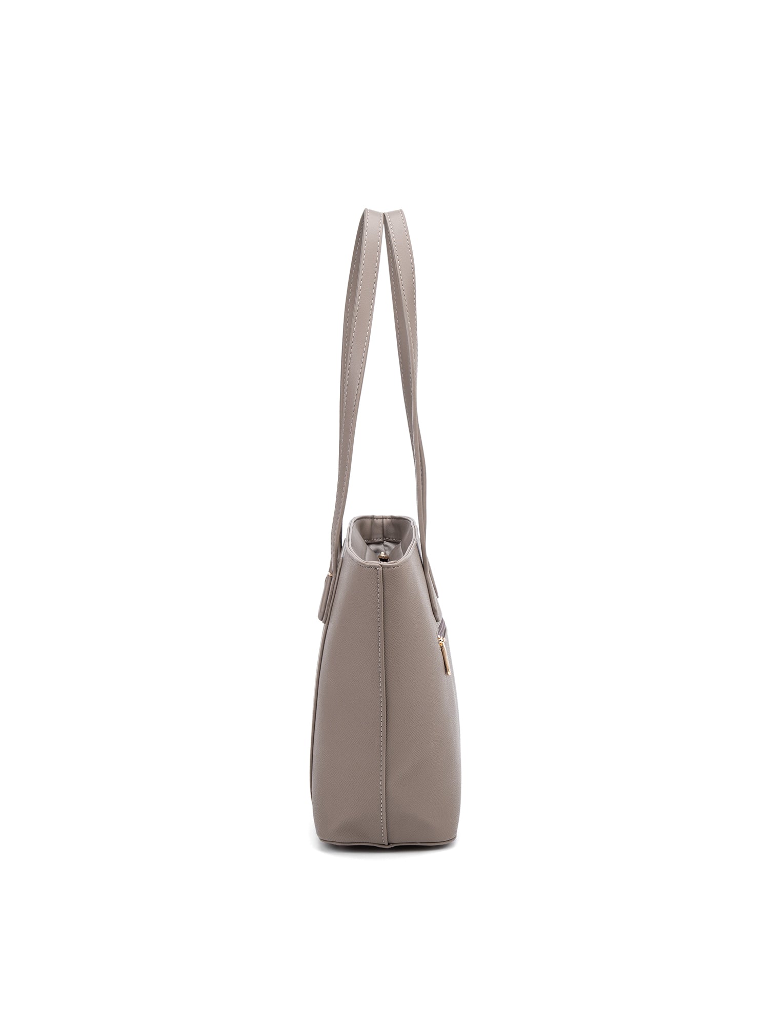 Borsa a Spalla in 100% Pu Vegan Leather Beige Scuro