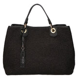 Borsa a mano da donna Misto pelle e tessuto Made in Italy 30x37,5x16 cm