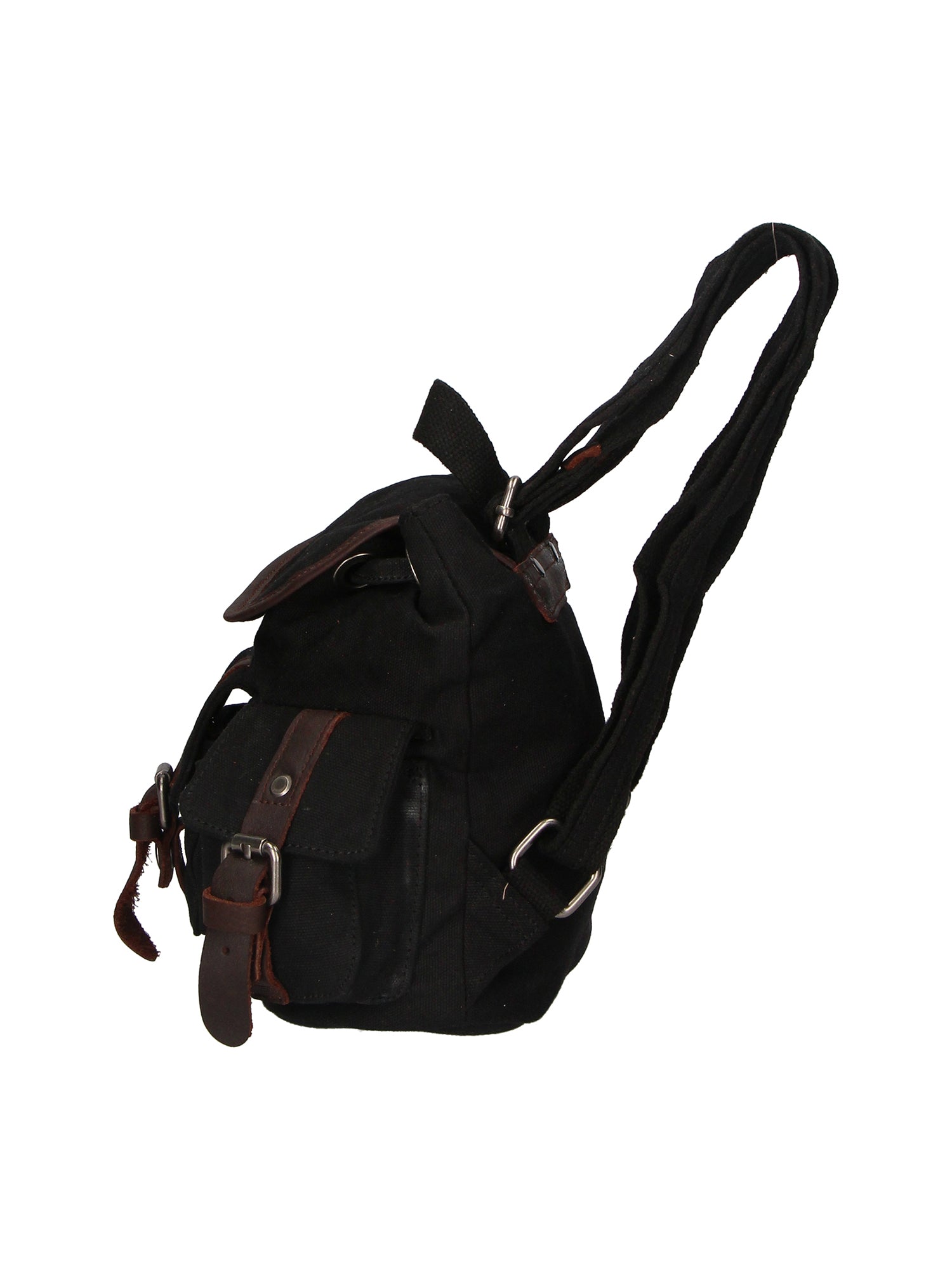 Micaela ZG3006-NERO BLACK Zaino unisex in canvas e vera pelle Gave Lux