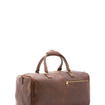 Borsa da viaggio unisex in vera pelle 100% cotone 4311-TESTA DI MORO Alessia Firenze