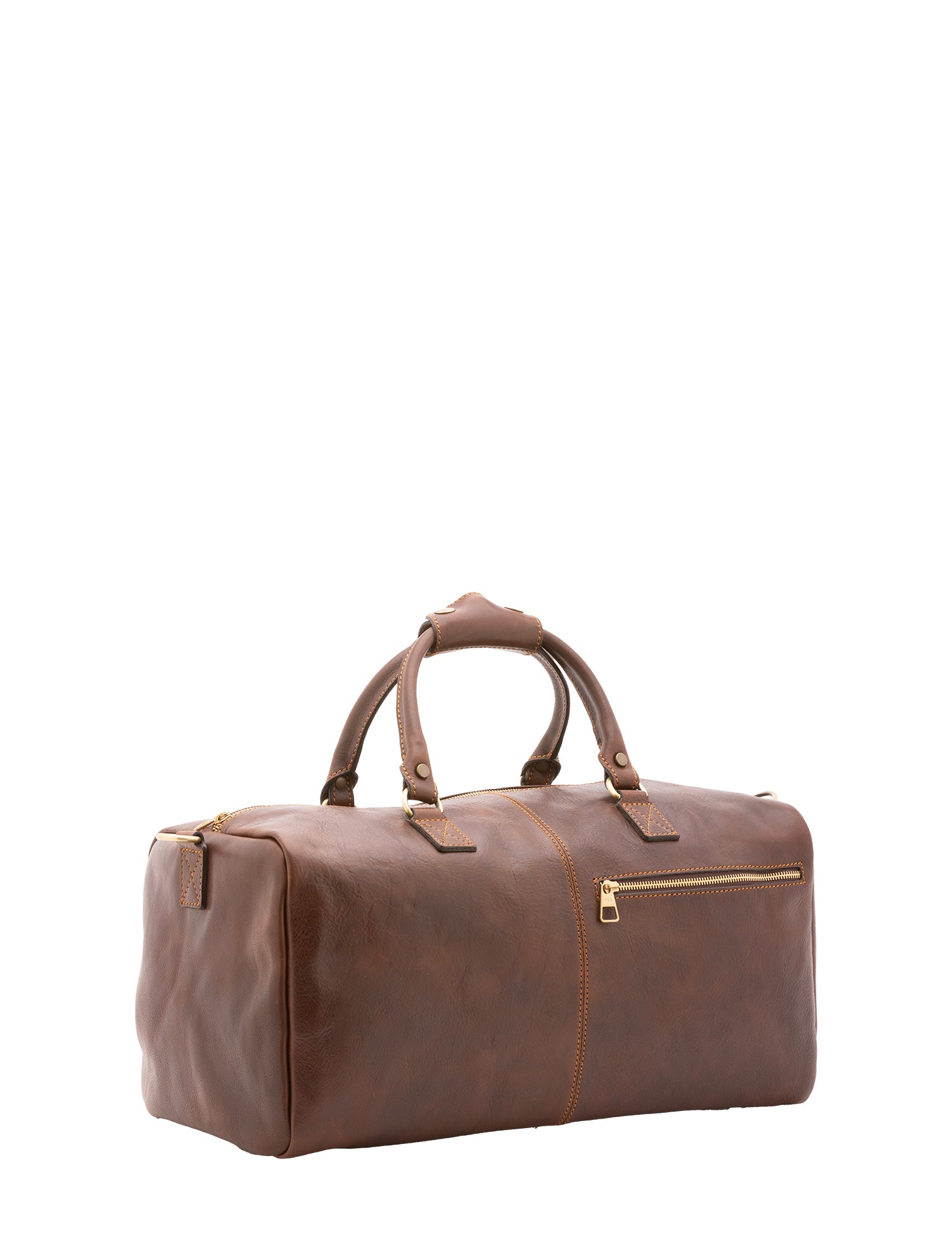 Borsa da viaggio unisex in vera pelle 100% cotone 4311-TESTA DI MORO Alessia Firenze