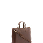 Borsa a mano unisex in vera pelle 100% cotone 4453-TESTA DI MORO Alessia Firenze