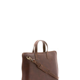 Borsa a mano unisex in vera pelle 100% cotone 4453-TESTA DI MORO Alessia Firenze