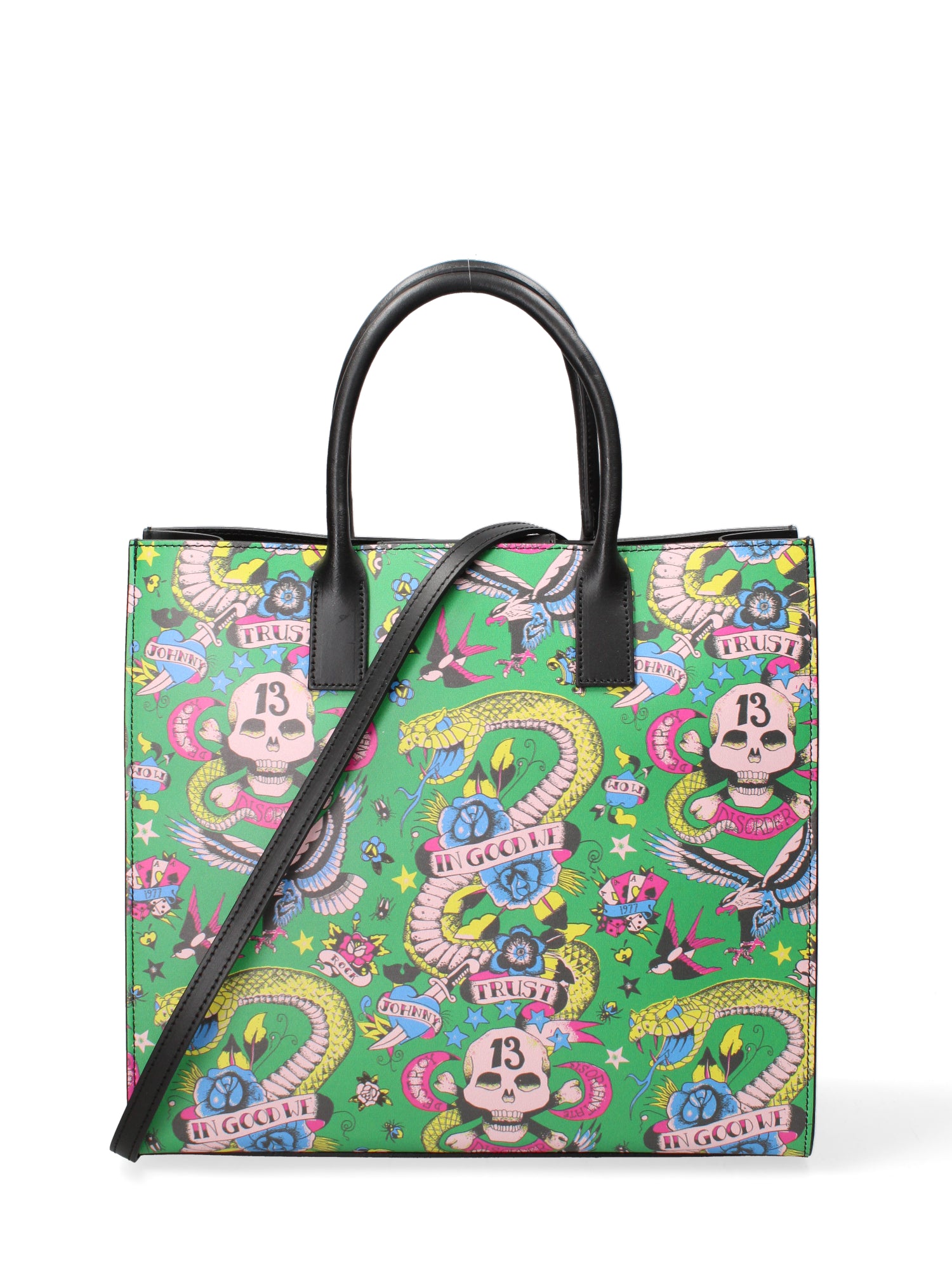 Borsa a mano da donna Vera pelle ruga JR-W-1031-BLACK-POP John Richmond