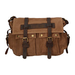 Melania Borsa a spalla unisex Canvas e vera pelle ZG3016-FANGO TAUPE Gave Lux