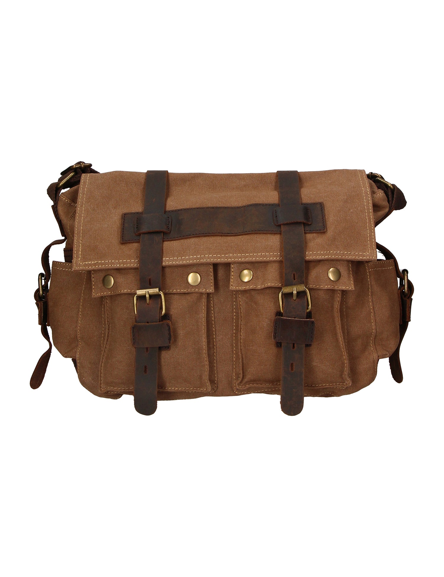 Melania Borsa a spalla unisex Canvas e vera pelle ZG3016-FANGO TAUPE Gave Lux