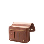 Borsa a mano unisex in vera pelle Made in Italy 4512-MARRONE Alessia Firenze