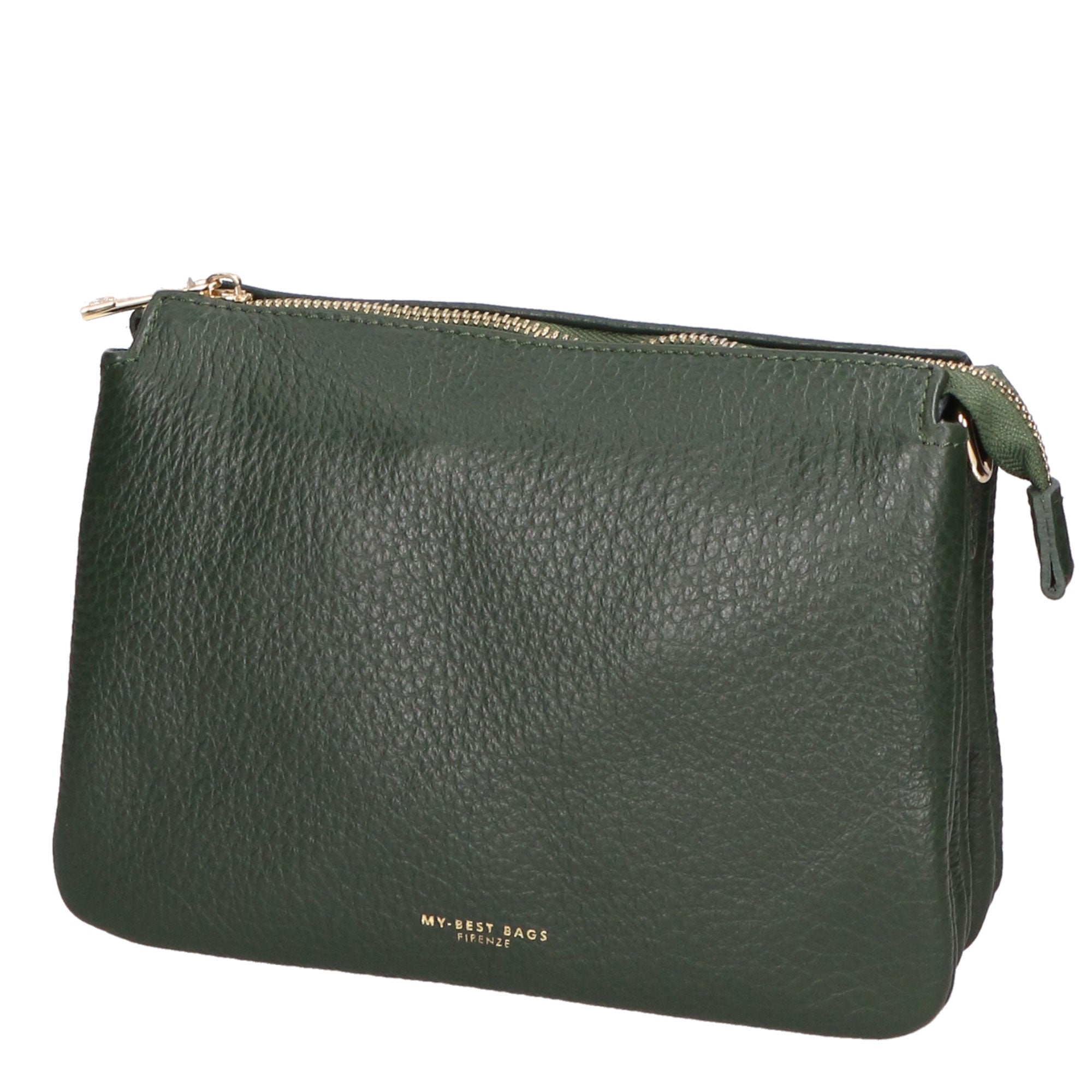 Borsa a tracolla da donna Vera pelle MYB-6054-FW-D14 VERDE SCURO DARK GREEN My Best Bag