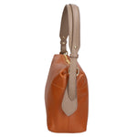 Vivienne Borsa a spalla da donna Vera pelle 06674-D17 CUOIO + D40 TAUPE Gave Lux