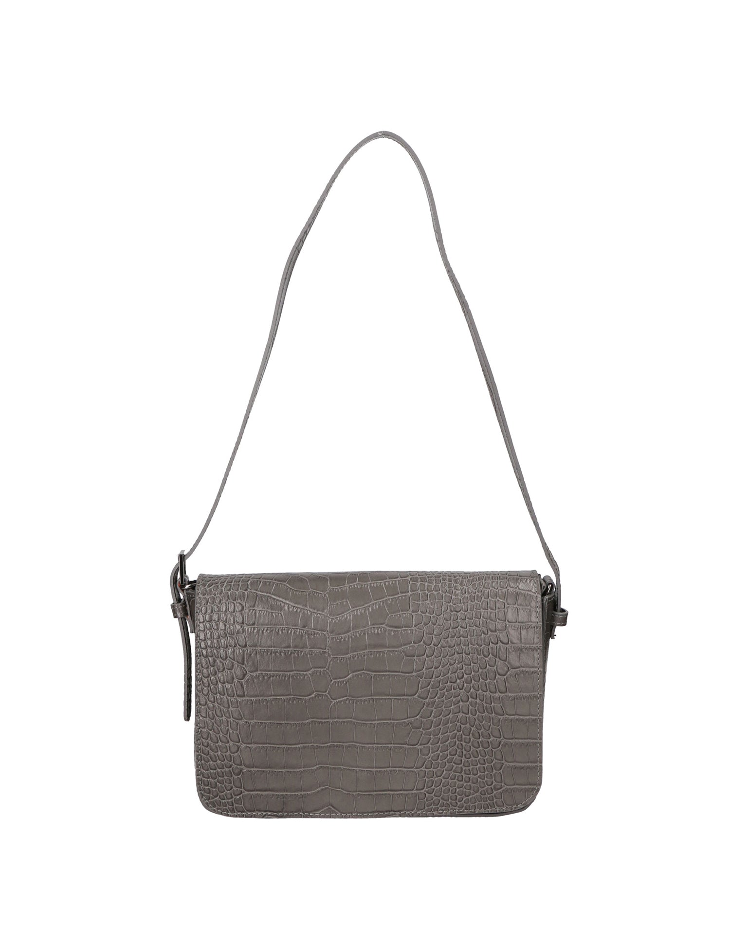 Azzurra Borsa a spalla da donna Vera pelle croco 05699-C27 GRIGIO SCURO Gave Lux
