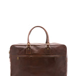 Borsa da viaggio unisex vera pelle 100% cotone 4562-TESTA DI MORO Alessia Firenze