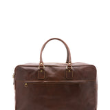 Borsa da viaggio unisex vera pelle 100% cotone 4562-TESTA DI MORO Alessia Firenze