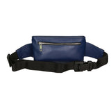 Aisha 04733-D24 BLU BLUE Marsupio da donna in vera pelle + canvas Gave Lux