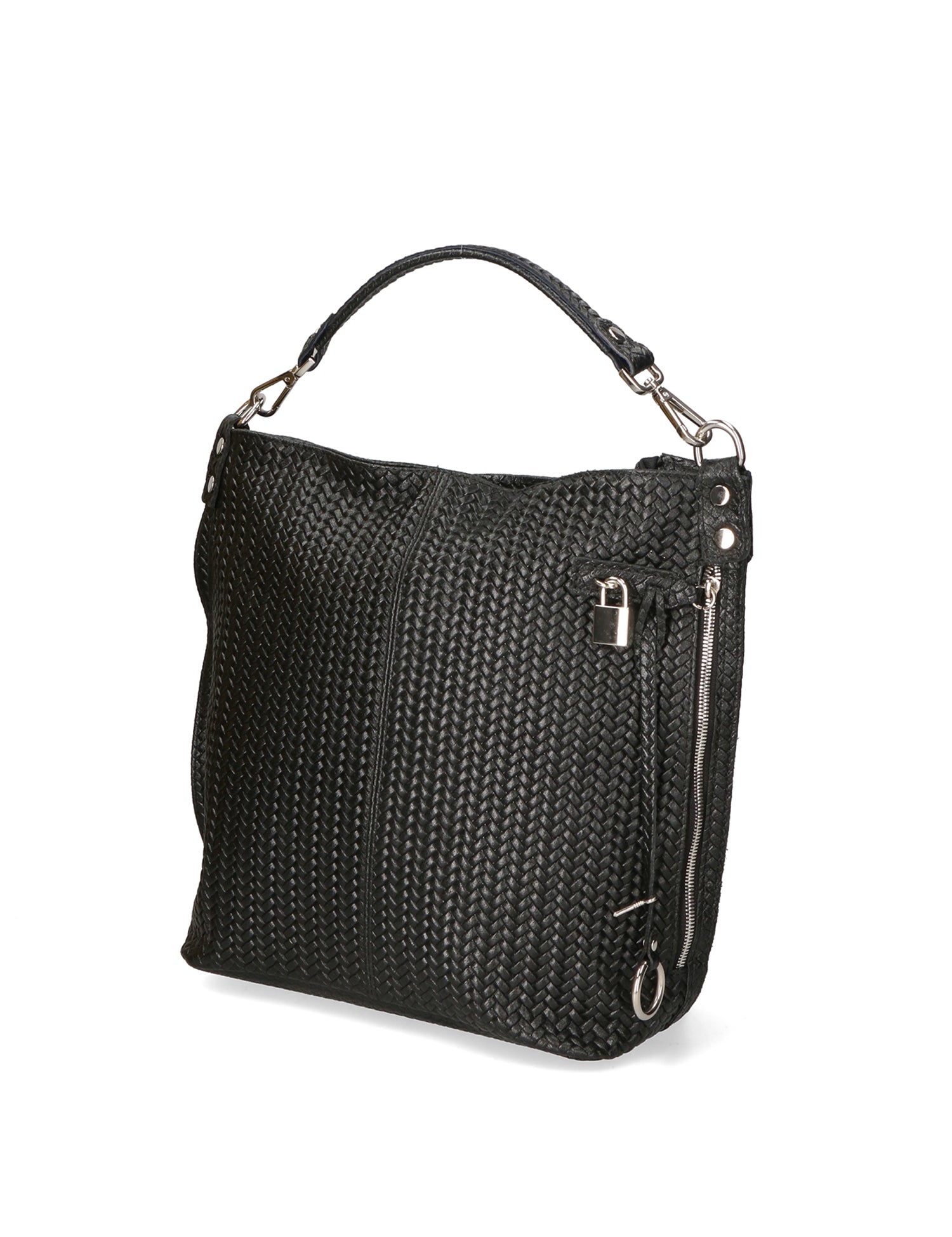 Elga Borsa a spalla da donna Vera pelle 80051-NERO Gave Lux