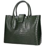 Letizia Borsa a mano da donna Pelle stampata croco 06542-VERDE SCURO Gave Lux