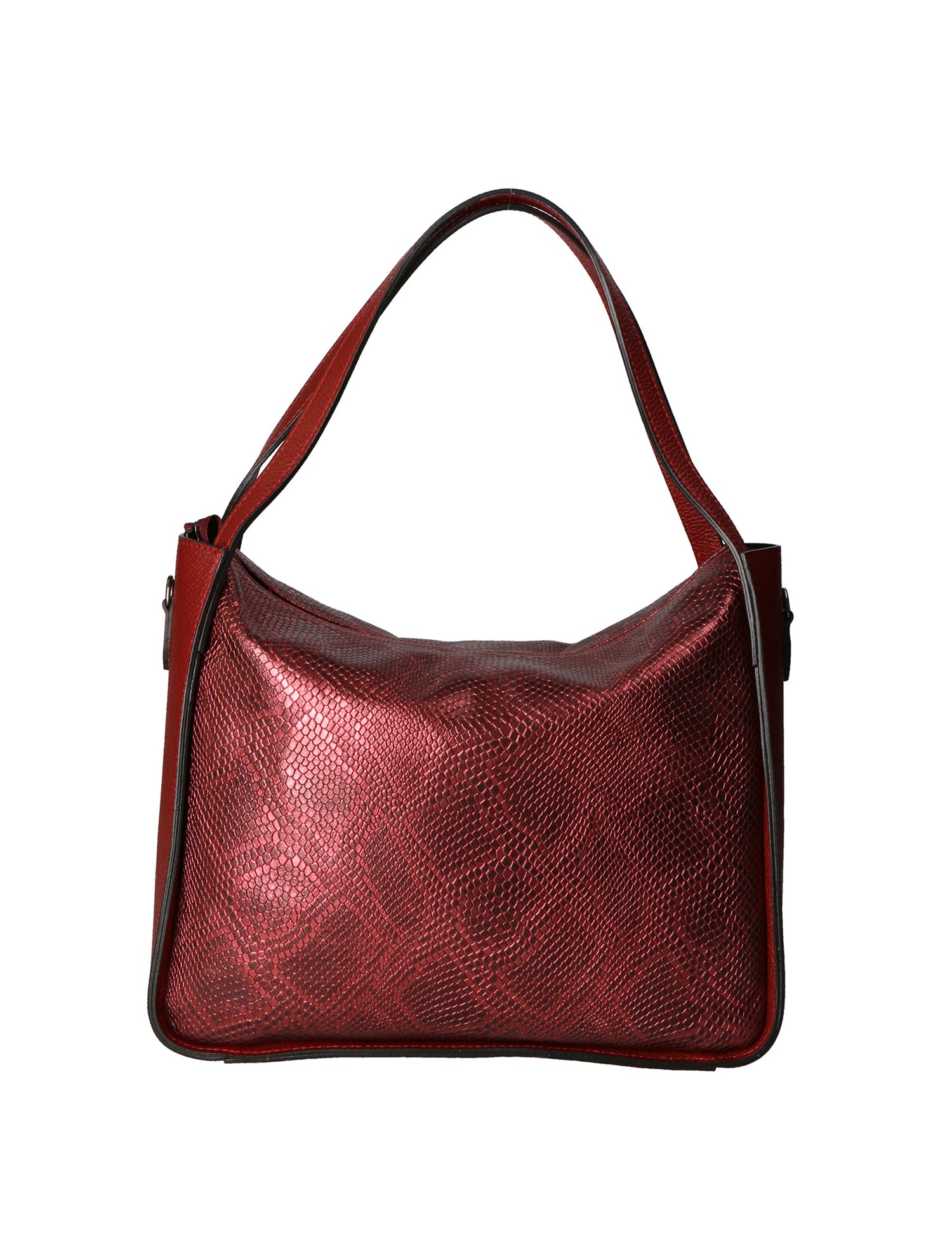 Aura Borsa a spalla da donna Vera pelle stampata lizard 05517-D10 RUBINO L019 RUBINO Gave Lux