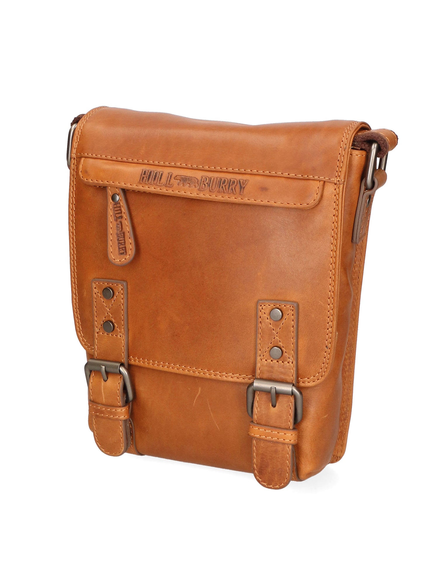 Borsa a tracolla da uomo 100% vera pelle HILB-3183-CUOIO Hill Burry
