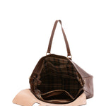 Borsa da viaggio unisex in vera pelle 100% cotone 4066-TESTA DI MORO Alessia Firenze