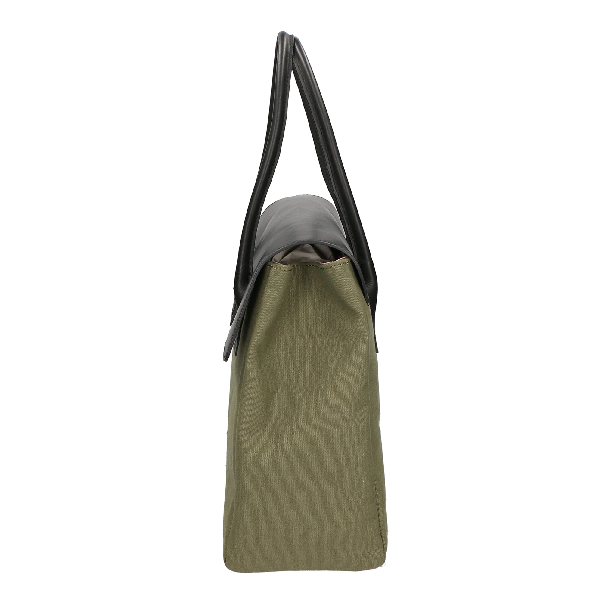 Borsa a mano da donna Vera pelle e cotone MYB-7038-SS-104 MILITARE My Best Bag
