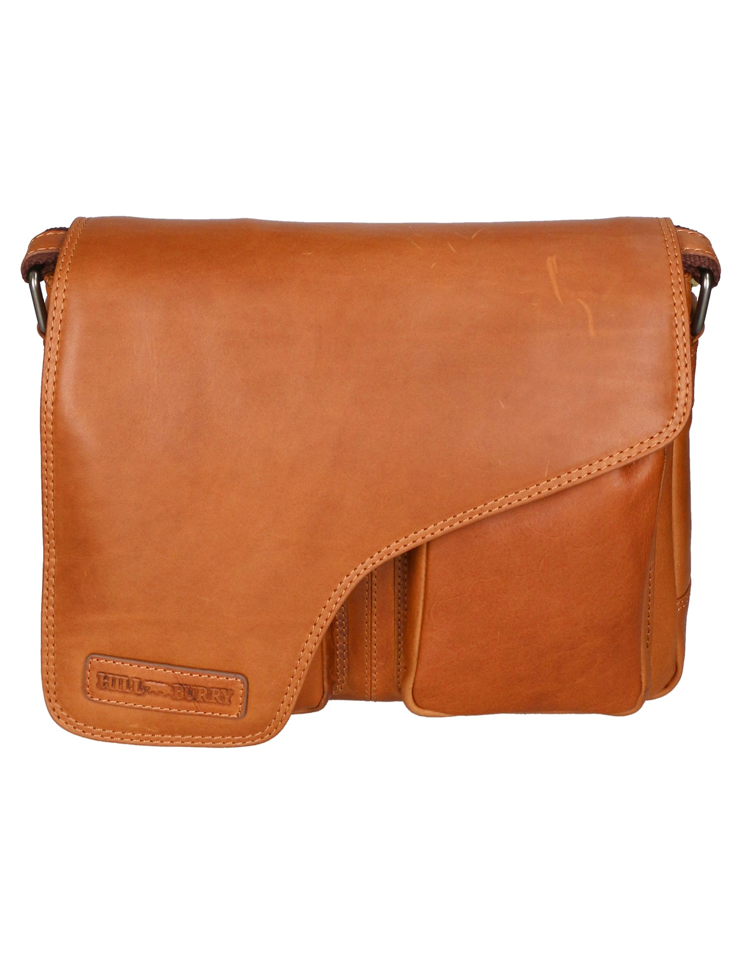 Borsa a tracolla da uomo 100% vera pelle HILB-3062B-CUOIO Hill Burry