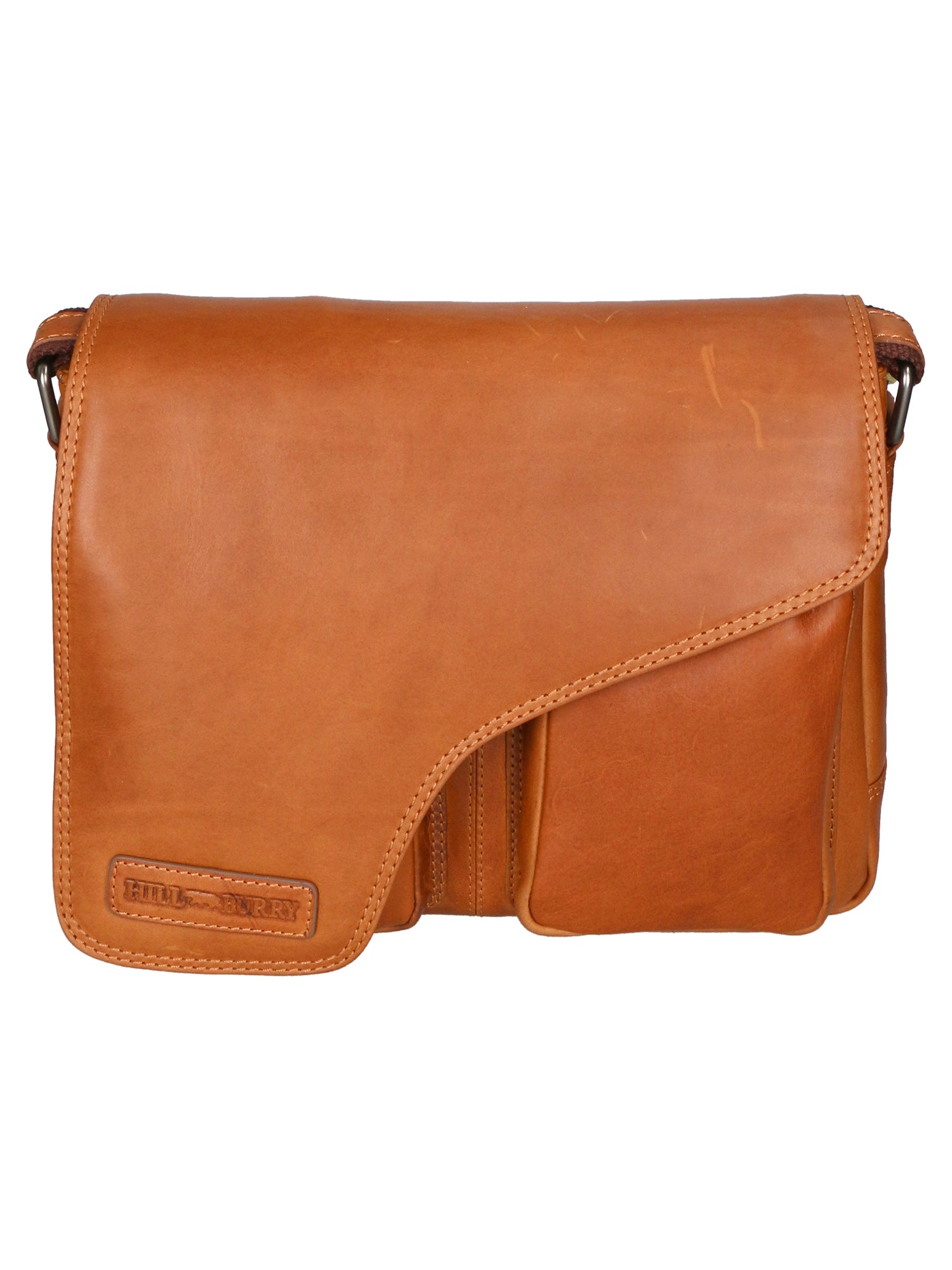 Borsa a tracolla da uomo 100% vera pelle HILB-3062B-CUOIO Hill Burry