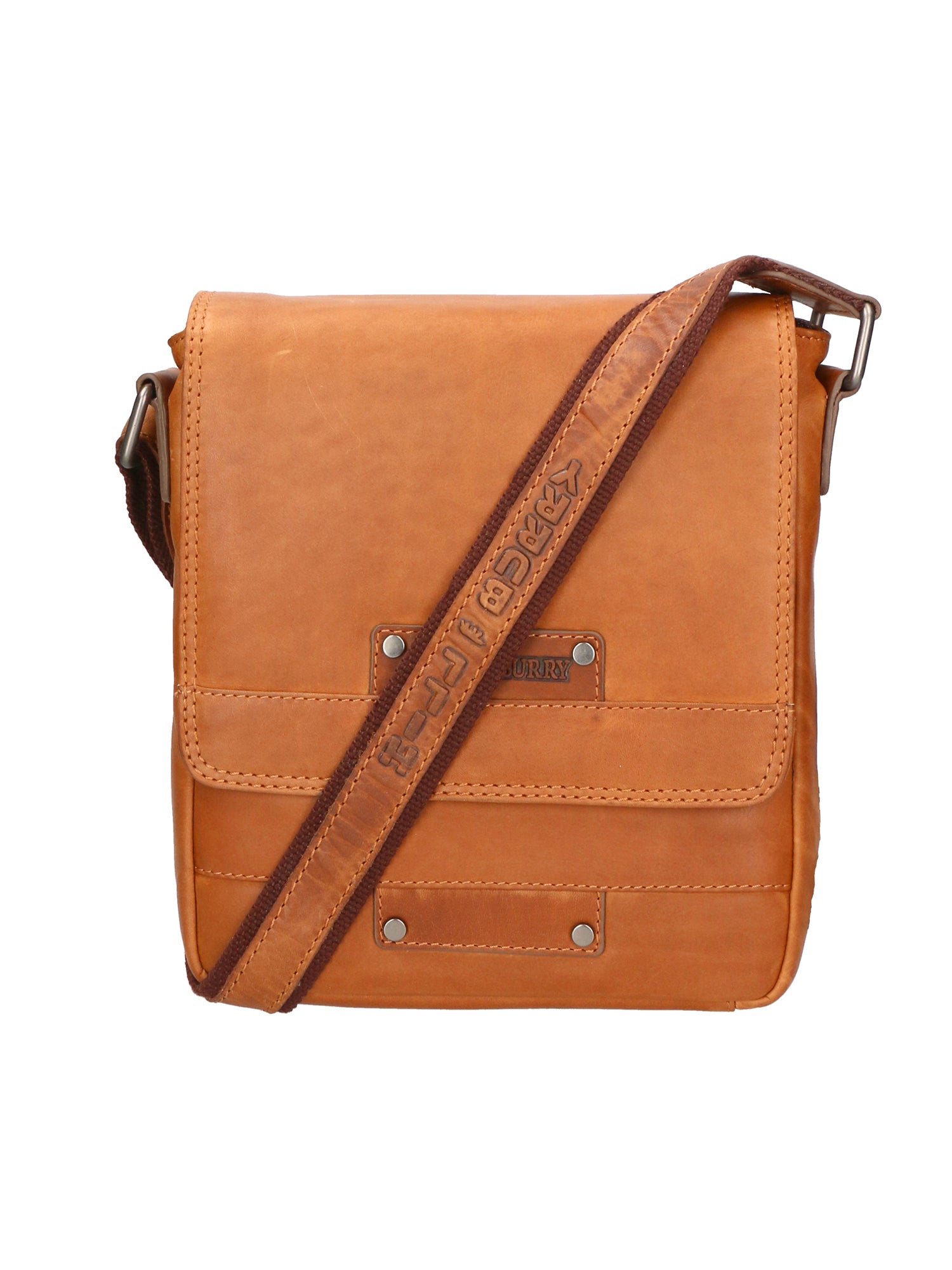 Borsa a tracolla uomo in vera pelle RFID HILB-3102-CUOIO Hill Burry