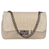 Camilla Borsa a tracolla da donna Pelle scamosciata croco 10029-TAUPE Gave Lux
