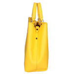 Azurite Borsa a mano da donna 100% pelle 06105-D64 GIALLO YELLOW Gave Lux
