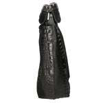 Eufemia Borsa a spalla da donna Pelle Croco Stampata 9007 1-NERO Gave Lux